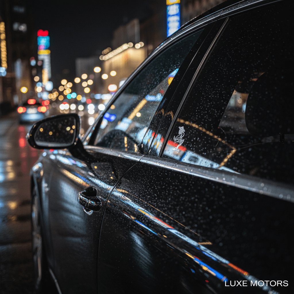 Luxury chauffeur vehicle at a Manchester event venue